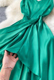 Cute A-Line Irregular Dresses, Green Fashion Dress HZ0429