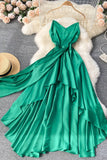 Cute A-Line Irregular Dresses, Green Fashion Dress HZ0429