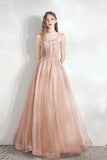 Cute Tulle Long Prom Dresses, Lovely A-Line Evening Graduation Dresses HZ0429
