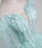 Beautiful Tulle Sequins Long Ball Gown, A-Line Tulle Sweet 16 Dress HZ0429