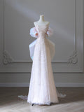 Pink Sequins Strapless Pearls Prom Dress, Beautiful Pink A-Line Party Dress HZ0429