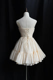 Champagne Soft Chiffon Knee Length Prom Dress, Lovely A-Line Party Dress HZ0429