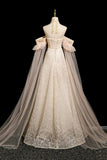 Champagne Lace Sequins Long Prom Dress, Elegant Halter A-Line Party Dress HZ0429