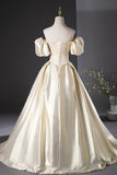 Elegant Gold Glitter Long Prom Dresses, Beautiful Off the Shoulder Formal Dresses HZ0429